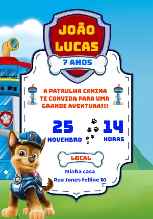 Invito di compleanno Paw Patrol – Statico – Baby Convites