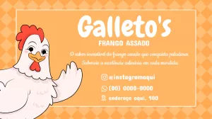 Cartão de Visita Editável Online para Frango Assado