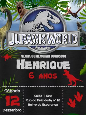Invitación de cumpleaños Dinosaurio – Estático – Pedro Henrique