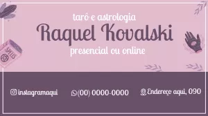 Cartão de Visita Tarô e Astrologia Editável para Imprimir