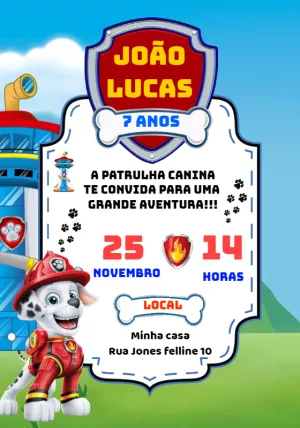 Invito di compleanno Paw Patrol – Statico – Baby Convites