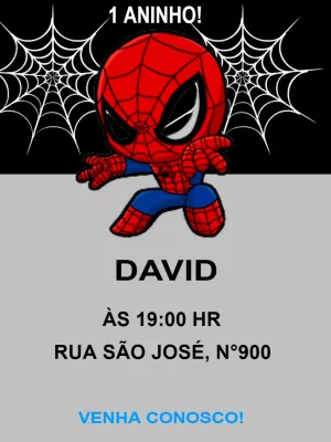 Convite de Aniversário Homem Aranha Toy para Editar Online