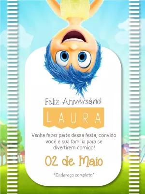 Convite de Aniversário Divertidamente para Editar Online