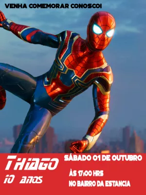 Convite de Aniversário Homem Aranha para Editar Online