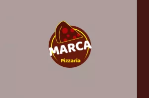 Cartão de Visita para Pizzaria com Logo para Editar Online