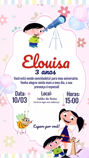 Convite de Aniversário Show da Luna para Editar Online