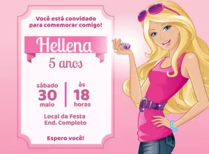 Invitación de cumpleaños Barbie – Estático – Jonathan Fiuza