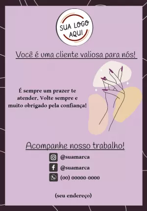Cartão de Agradecimento Estética para Editar e Enviar Online
