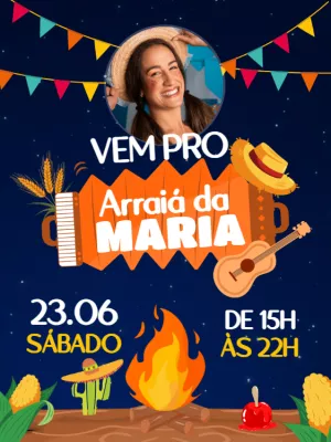 Convite de Festa Junina com Foto para Editar e Imprimir