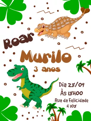 Invitación de cumpleaños Dinosaurio – Estático – Pedro Henrique