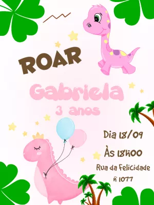 Invitación de cumpleaños Dinosaurio – Estático – Pedro Henrique