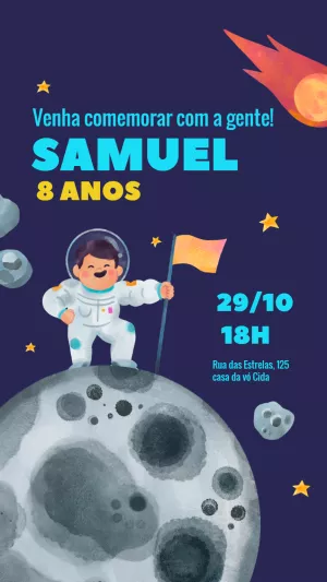Invito di compleanno Astronauta – Statico – Ariane