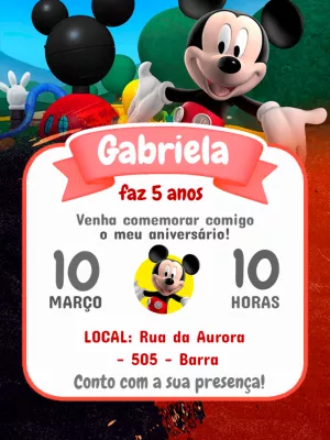 Mickey Mouse Birthday Invitation – Static – Cynthia