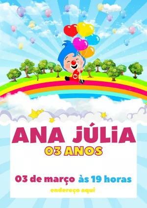 Convite Aniversário Um Herói do Coração para Editar Online