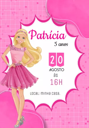Invitación de cumpleaños Barbie – Estático – JANIS
