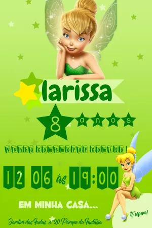 Convite Aniversário Tinker Bell Editável Online