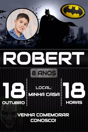 Invitación de cumpleaños Batman – Estático – PH DESIGNER 87