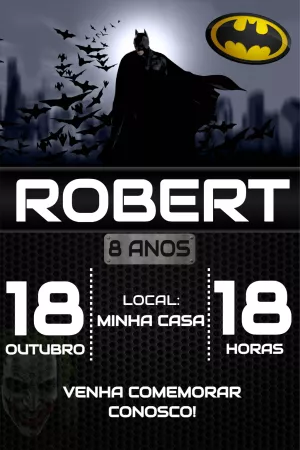 Invitación de cumpleaños Batman – Estático – PH DESIGNER 87