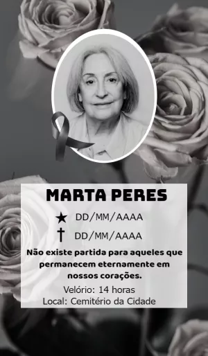 Convite Missa de Sétimo Dia com Foto Delicado para Editar