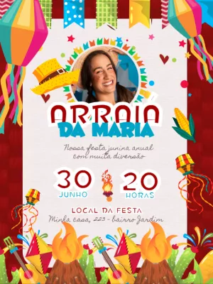 Invitación de Festa Junina – Estático – Myanne Figueiredo