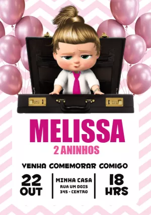 Convite de Aniversário A Poderosa Chefinha para Editar Online