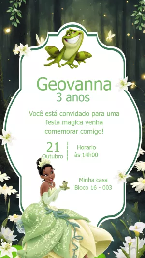 Invitación de cumpleaños Princesas – Estático – Gisele