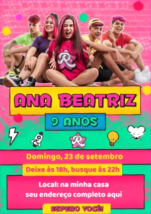 Convite de Aniversário Emilly Vick para Editar Online