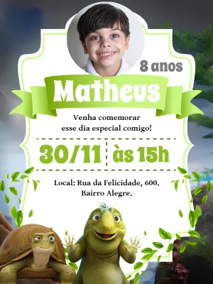Convite Aniversário Leo Filme com Foto para Editar Online