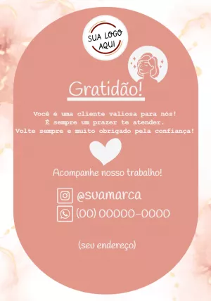 Cartão de Agradecimento ao Cliente Delicado para Editar Online
