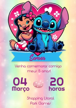 Invitación de cumpleaños Stitch – Estático – Mayara Nascimento Sacaldassy
