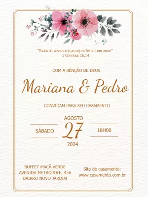 婚礼邀请函 – 静态 – Déborah Olimpio Garcia