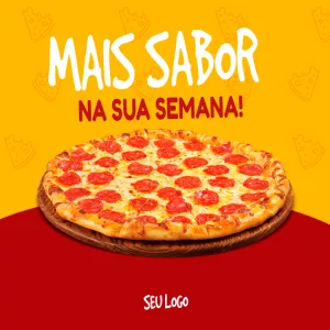 Post de Pizzaria com Foto de Pizza para Editar Online