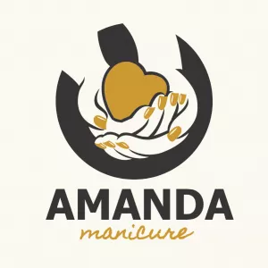 Logo Editável para Manicure com Mãos e Coração para Editar