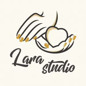 Logo Manicure com Mãos e Coração para Editar Online