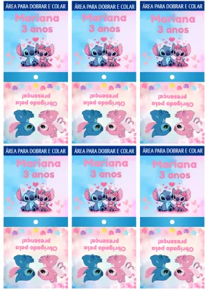 Capa para Pirulito Stitch e Angel para Editar Online