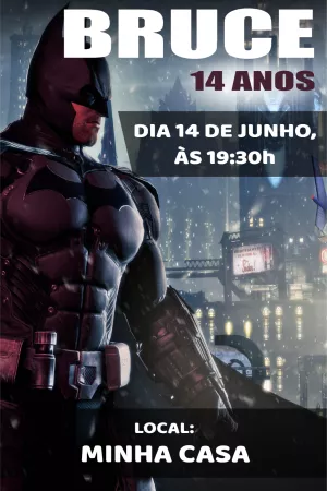 Invitación de cumpleaños Batman – Estático – PH DESIGNER 87