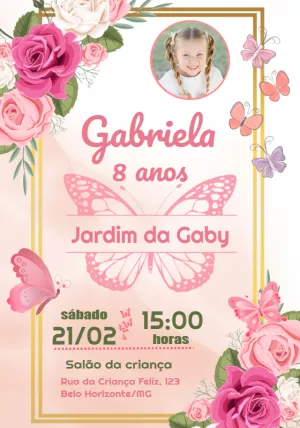 Invitación de cumpleaños Jardín encantado – Estático – Baby Convites