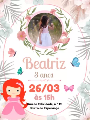 Invitación de cumpleaños Princesas – Estático – Pedro Henrique