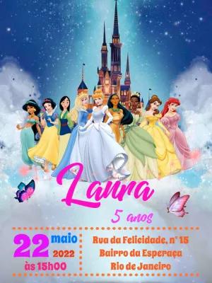 Invitación de cumpleaños Princesas – Estático – Pedro Henrique