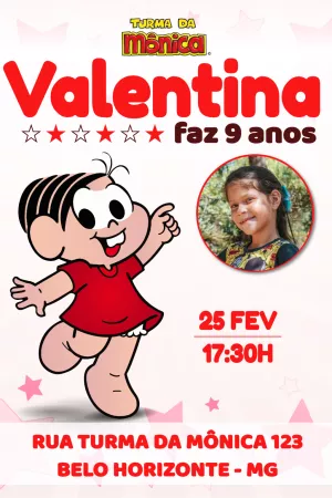 Invitation d'anniversaire Turma da Mônica – Statique – PH DESIGNER 87