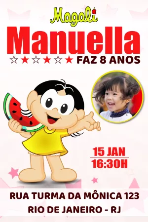 Invitation d'anniversaire Turma da Mônica – Statique – PH DESIGNER 87