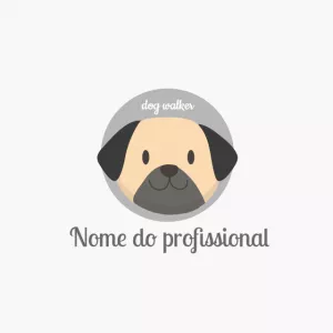 Logo Editável para Dog Walker e Pet Sitter com Cão Pug