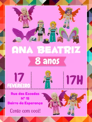Invito di compleanno Roblox – Statico – Pedro Henrique