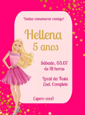 Invitación de cumpleaños Barbie – Estático – Jonathan Fiuza
