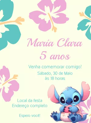 Invitación de cumpleaños Stitch – Estático – Jonathan Fiuza