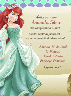 Invitación de cumpleaños La Sirenita – Estático – Decore Arte