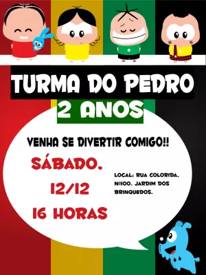 Invitation d'anniversaire Turma da Mônica – Statique – Bella Liz Convites