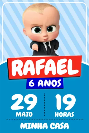 Convite de Aniversário Poderoso Chefinho para Editar Online