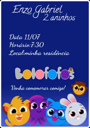 Invitación de cumpleaños Bolofofos – Estático – Maria