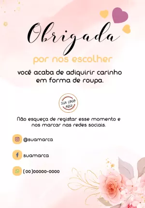Cartão de Agradecimento pela Compra Floral para Editar Online